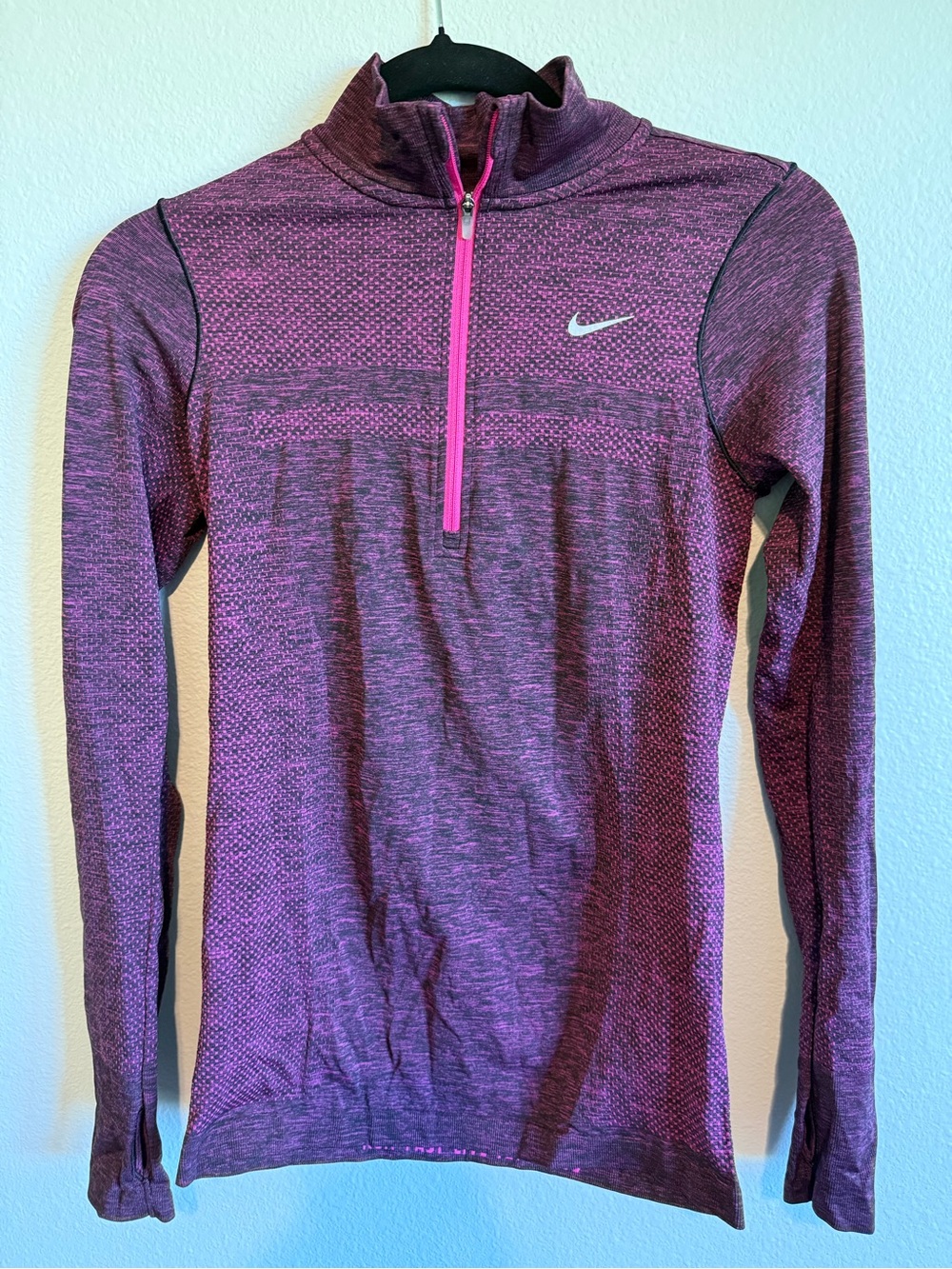 Nike Purple/Pink Half-Zip Long Sleeve Performance Top